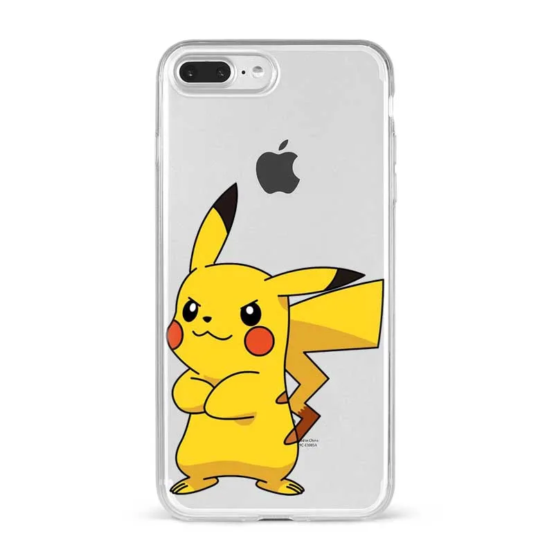 Забавный Милый Pocket ELF Pikachue Мягкий силиконовый прозрачный чехол для телефона Funda чехол для iPhone 5S, SE 6 6s 7 8 Plus X XR XS MAX - Цвет: TPU