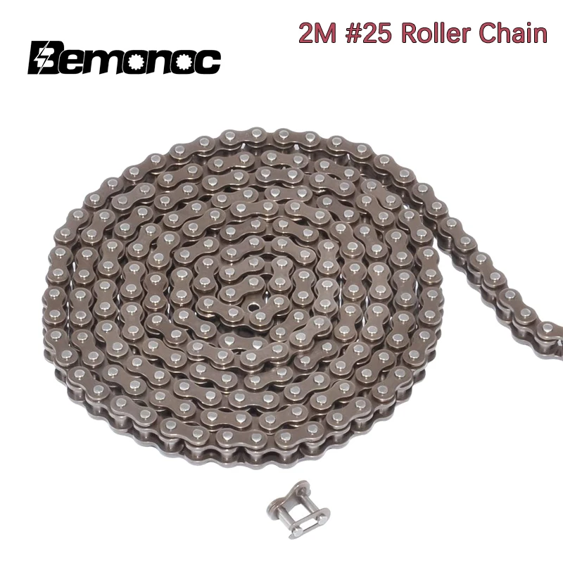 

Bemonoc 2M #25 Roller Chain with Connector Connecting Link for Go Kart Mini Bike Chain Replacements Easy To Install Roller Chain