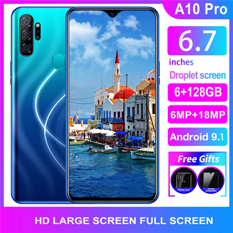 Мобильный телефон A10pro смартфон MTK6595 Восьмиядерный Iphone 3g 6 ГБ + 128 Гб МП 18 7 &quotHD 720*1560