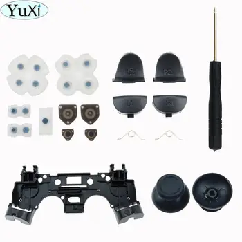 

YuXi For PS4 JDS 030 011 40 Controller Repair Set L1 R1 L2 R2 Trigger Buttons 3D Analog Sticks Cap Conductive Rubber Screwdriver