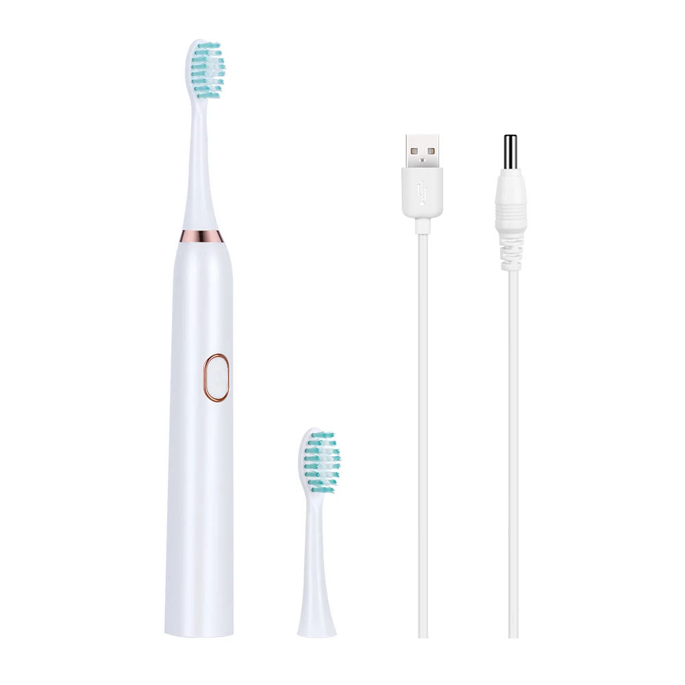 AZDENT USB перезаряжаемая электрическая зубная щетка Розовый Белый Черный 3 режима щетка для чистки полости рта 2 мин таймер водонепроницаемый 30 с напоминание