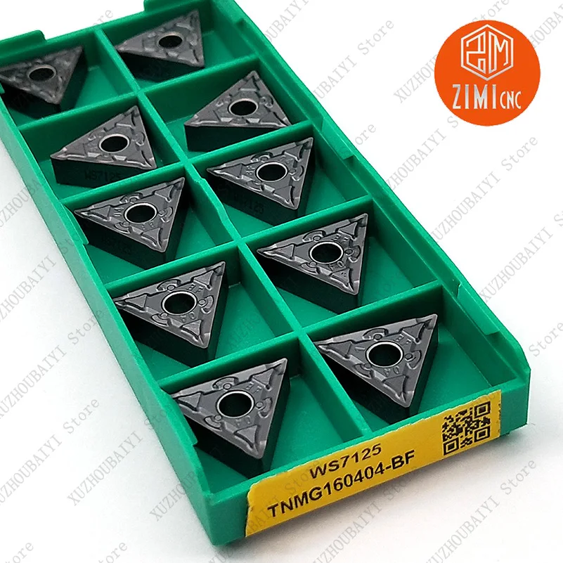 10 шт. TNMG160404-BF WS7125 карбидные вставки индексируемый поворотный вставные инструменты токарные станки с ЧПУ Инструменты для нержавеющей стали с ЧПУ Вставки