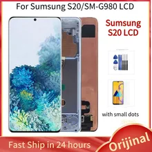 

Original AMOLED LCD For SAMSUNG Galaxy S20 G980 G980F G980DS Display With Frame Touch Screen Digitizer Replacement +Service Pack