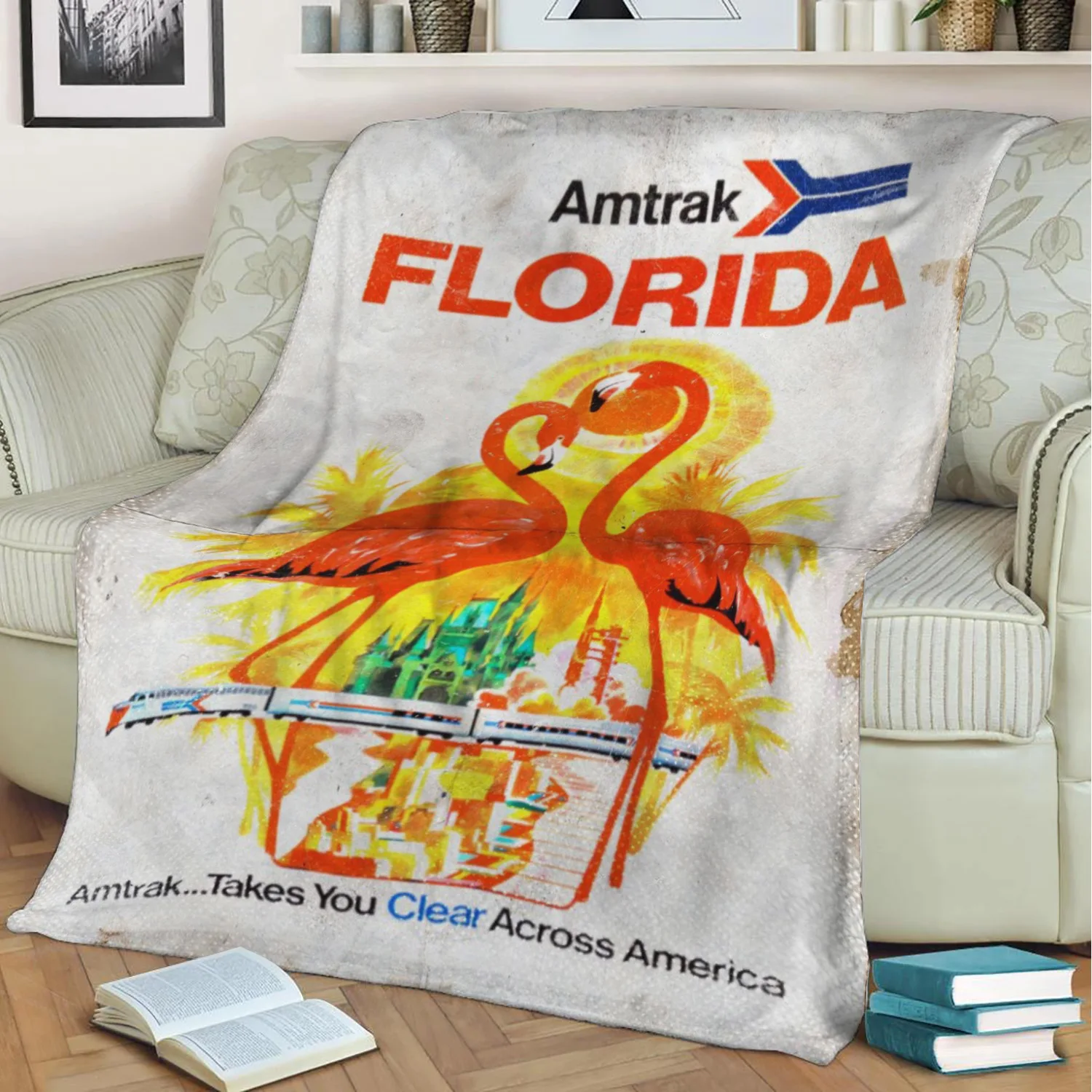 Amtrak Florida 3D Print Plush Blanket Throw On Sofa Home Decor Soft