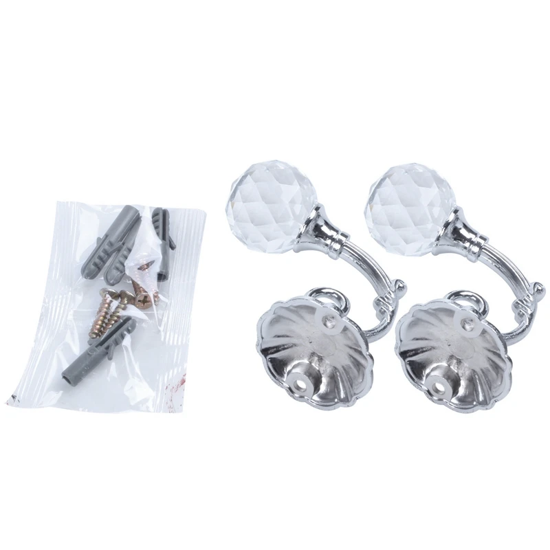 Новый 2 шт металлический кристалл стекло поддержка Крюк Занавес Держатель Tieback |