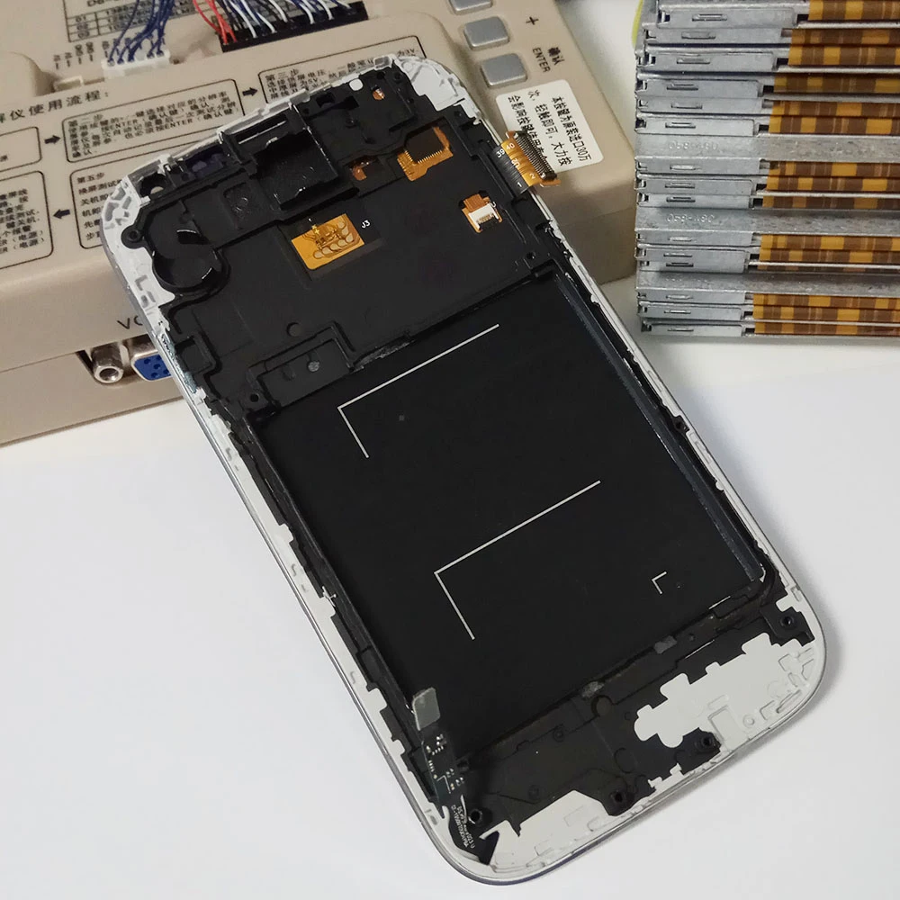 Najtaniej Dostosować jasność S4 LCD do samsunga Galaxy S4 I9505 I9500 I9506 I337 wyświetlacz LCD montaż digitizera ekranu dotykowego na części panelu