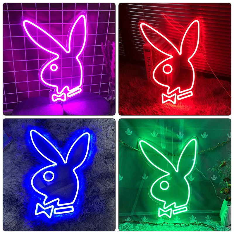 Неоновая светодиодсветодиодный вывеска Playboy Bunny 35/40 см Настенный декор для бара