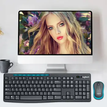 

Logitech MK275 Computer Keyboar PC USB Wireless 1000DPI Photoelectricity with Multimedia Function Key Optical Ergonomicd Mouse