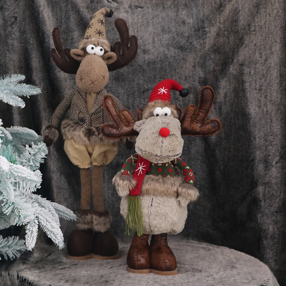 Олень Лось кукла Рождественский олень украшения фигурки Rudolph 2022 домашний Декор