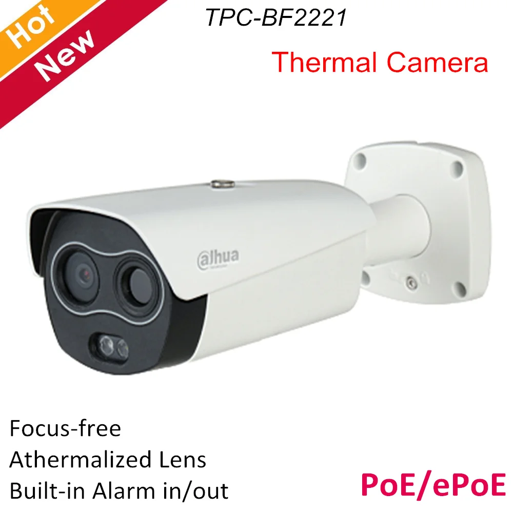 

Original Dahua Thermal Camera Network Value Hybrid Bullet Camera Focus-free Support Fire Detection Alarm PoE ePoE Metal Case