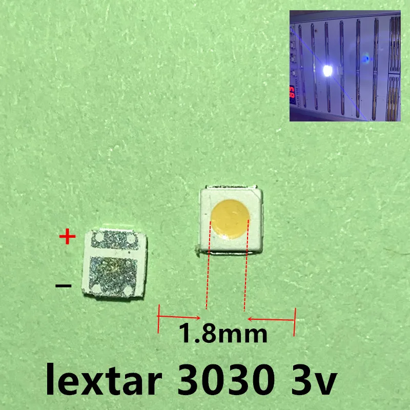 ตัวเลือกสินค้า 100 ชิ้น LED 3030 ชิปคู่ 1W-2W สีขาว สำหรับจอภาพ