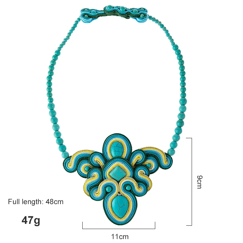 KPacTa Soutache ручное вязаное ожерелье бижутерия в этническом стиле женская подвеска ожерелье вечерние Подарок на годовщину свадьбы
