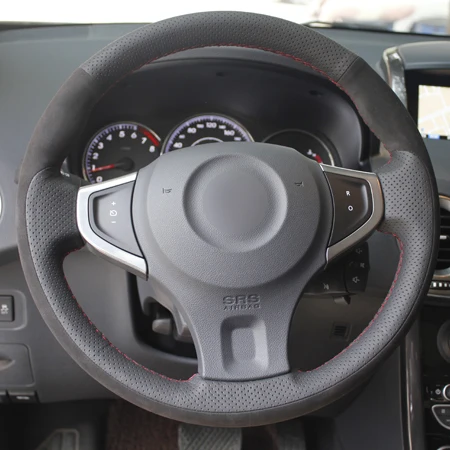 DIY крышка рулевого колеса автомобиля Оплетка на руль Volant замша для Renault Koleos 2009-2013 samsung QM5 - Название цвета: Style1