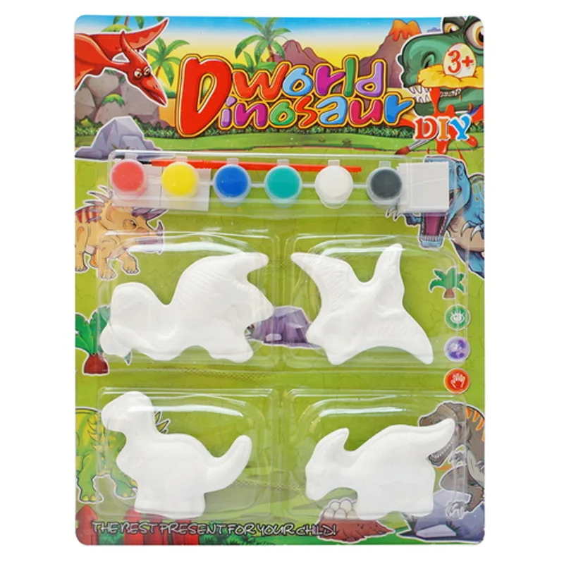 

DIY Coloured Drawing Dinosaur Model T-Rex Hand-Painted Graffiti Model Children'S Educational Model Play