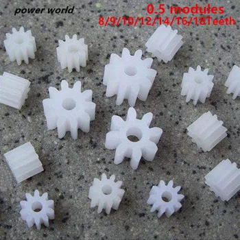 

10pcs/lot POM Gear 0.5 Modules 8/9/10/12/14/16/18 Teeth Plastic Nylon Fitting Motor Model DIY Accessories