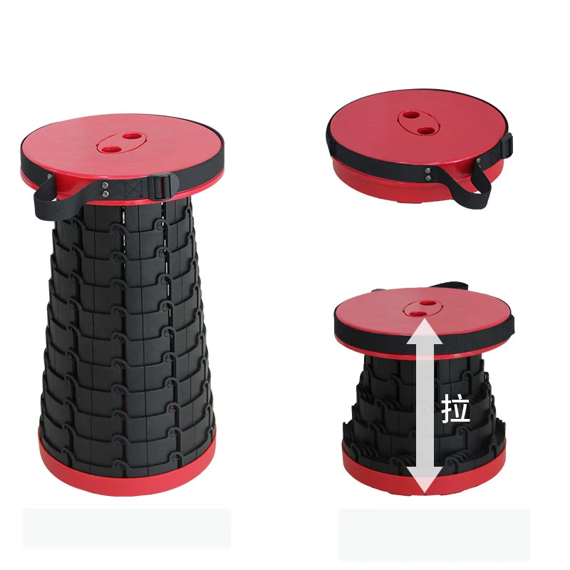 

Outdoor camping portable adjustable height folding telescopic stool Fishing stool Hot sale factory direct