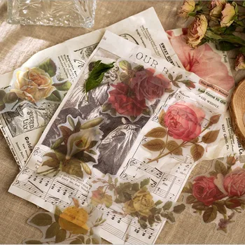 

10pack wholesale Flower Plant Handbook Scrapbooking Label Stickers Retro Sticker Stationery 175*100mm
