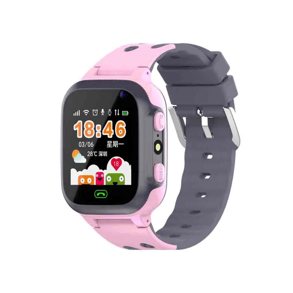 Розовый Детские Водонепроницаемые Смарт-часы SOS Antil-lost Smartwatch Детские 2G sim-карты часы трекер местоположения вызова Smartwatch PK Q50 Q90 Q528 - Цвет: Розовый