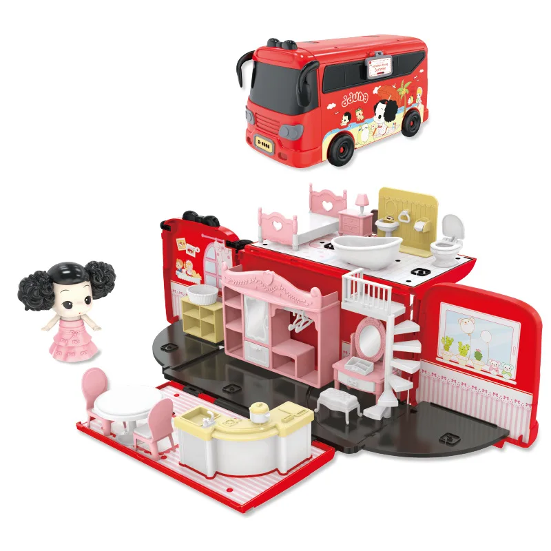 

Ddung/ddung CHILDREN'S Toy Intelligent Voice Caravan Travel Car Model Bus Birthday Gift