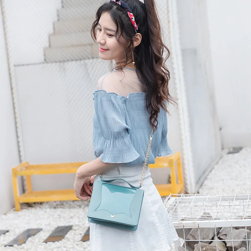 

2020 Summer New Style Shoulder Transparent Sequin Women's Hand Bag with Chain Mini Bag Change Square Sling Bag