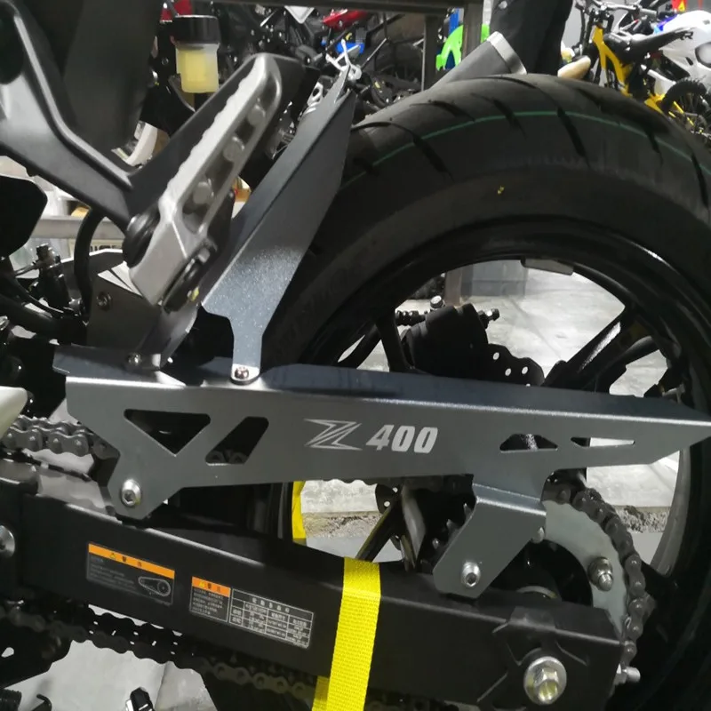 Быстрая Z400 Мотоцикл CNC заднее крыло брызговик и цепная защита крышка комплект для Kawasaki Z400 Z 400 аксессуары