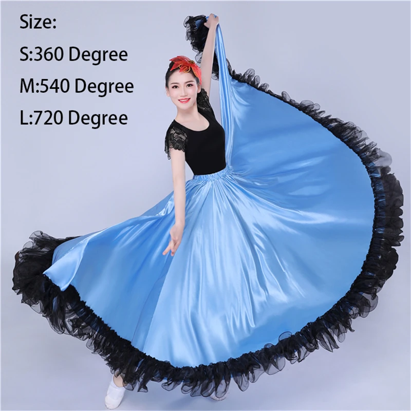 Style 4 Gypsy Испания Flamengo для девочки платье для танцев фламенко Танцы костюм Для женщин Vestidos производительность 360/540/720 градусов, хорового пения или живота Танцы - Цвет: Style 4