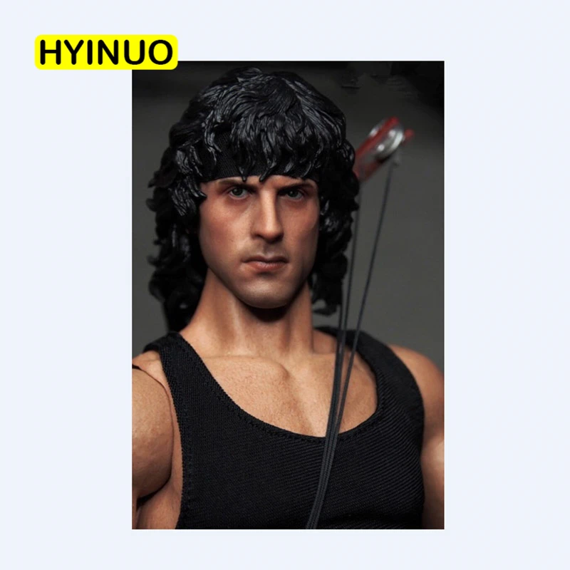 Изготовленный На Заказ 1/6 шкала мужской мальчик молодой Rambo Сильвестр Сталлоне длинные вьющиеся волосы голова лепить головной убор подходит для 1" фигурка тела
