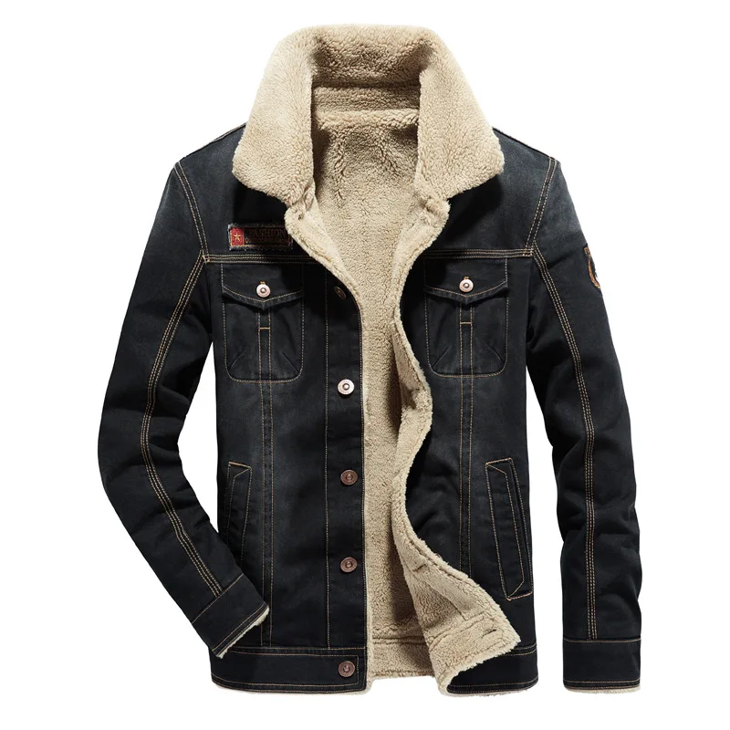 Europe And America Loose And Plus-sized Cowboy Jacket Men's Vintage Brushed And Thick Warm Berber Fleece Jacket