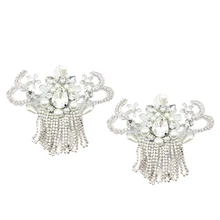 

Rhinestone Shoe Buckle Pearls Shoe Clips Wedding Bridal Shoes Accessories