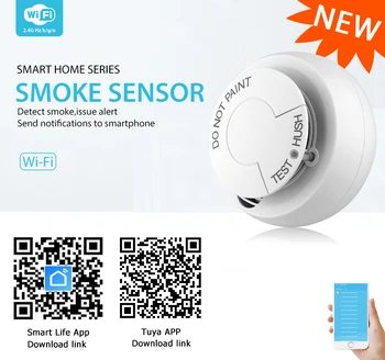 

Smart mobile phone APP remote control wifi smoke detectors with CE testing report smart home wireless smoke detector sensor