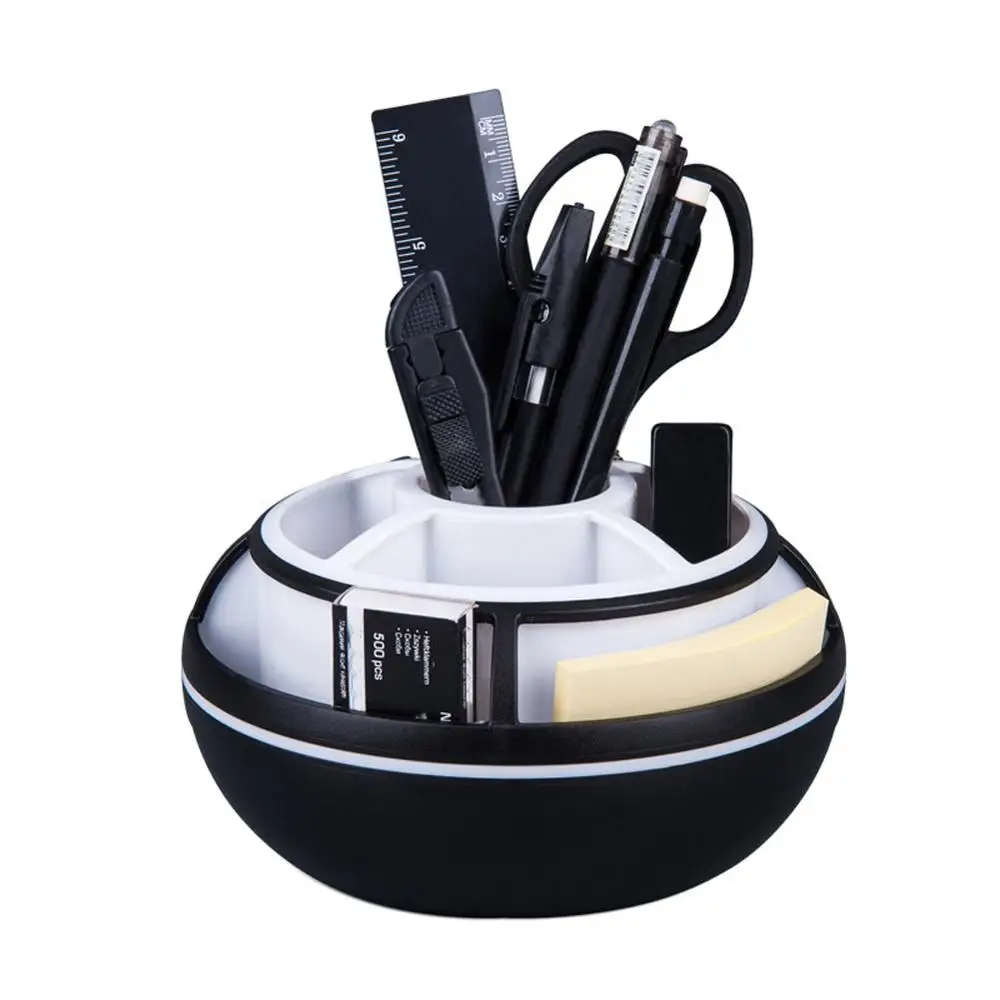 360 Degrees Rotation Makeup Organizer Brush Holder Box Plastic Jewelry Storage Box Office Pencil Pen Holder Cosmetic Desk Storag