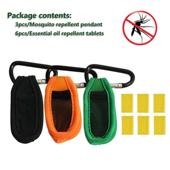 

6pcs Essential Oil Repellent Tablets Reusable Pest Bugs Repellent Mosquito Repellent Pendant Set with 3pcs Belt Clips