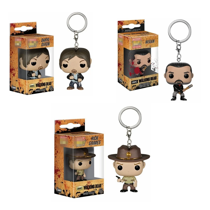 Экшн The Walking Dead Карманный Брелок Неган дарвл Диксон Рик Фигурки ПВХ Коллекция Модель игрушки куклы для подарка на день рождения