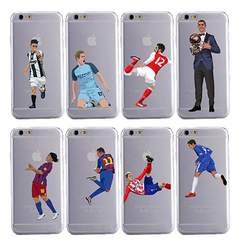 

Phone Cases Cartoon football players Soft Silicon Back Cover Mobile for iphone X 5s se 6 7 8plus 6s XR XS MAX