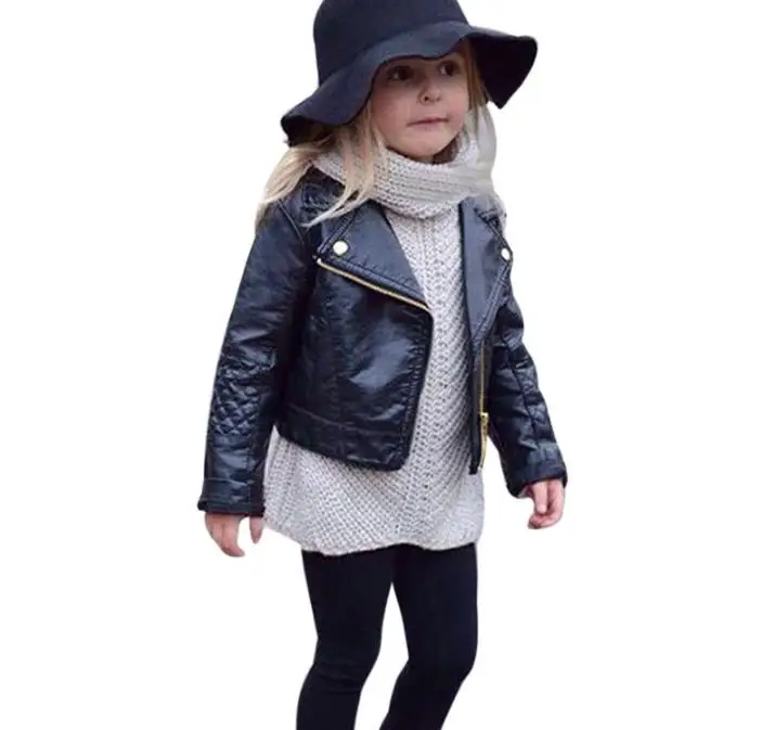 Осень-зима для девочек и мальчиков, Детская верхняя одежда для детей из искусственной кожи пальто короткая куртка детская одежда