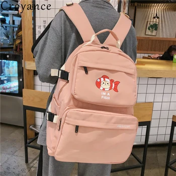 

Croyance School Shoulder Bags Casual Canvas Backpack Student Bag Rucksack Fashion Large Capacity Knapsack