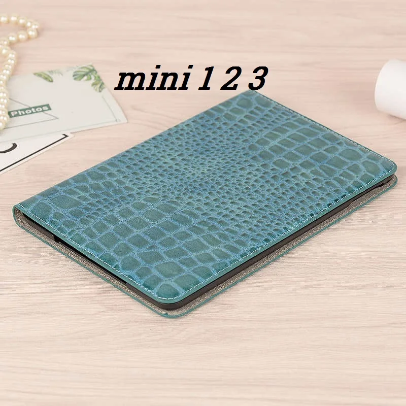 mini 1 2 3 Blue Coque для iPad mini 1 2 3 4 5 Роскошный чехол из крокодиловой кожи PU Folio Stand слот для карт iPad mini 5 Роскошный чехол 7,9'' - Цвет: mini 1 2 3 Blue