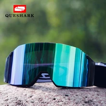 Мужские, женские, без рамки, Uv400, противотуманные, лыжные очки, большая Лыжная маска, зеленые линзы, очки для велоспорта, лыжного спорта, кемпинга, сноубординга, очки