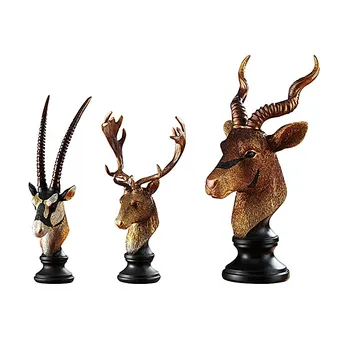 

Nordic Creative Deer Head Decoration Office Lliving Room Wine Cabinet Resin Furnishing Study Homestay Home Decorations A477