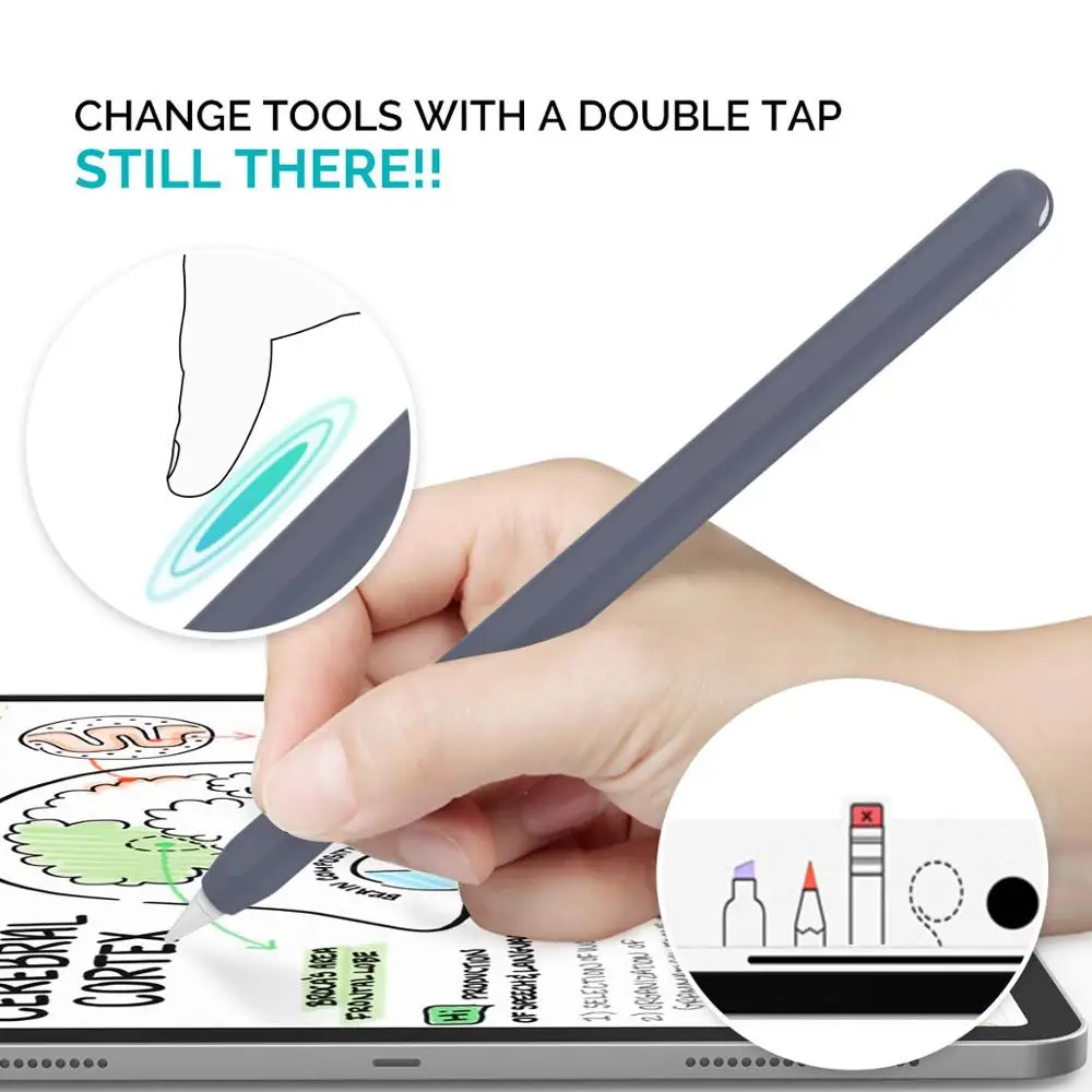 Силиконовый чехол-держатель для карандаша для Apple Pencil 2, подставка-держатель для iPad Pro, стилус, защитный чехол