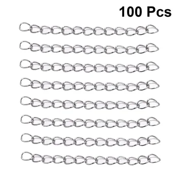 

100pcs Stainless Steel Extender Chains DIY Extension Chain Jewelry Making Accessories for Necklace Bracelet (5cm)