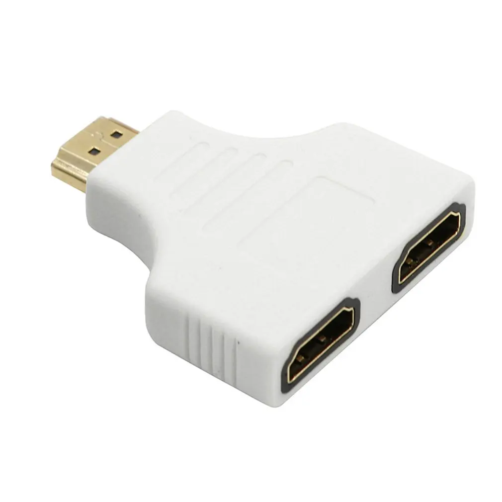 1080P HDMI порты Мужской 2 Женский 1 в 2 Out Splitter адаптер конвертер для ТВ дропшиппинг - Цвет: white
