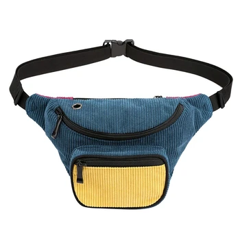 

Personalized Fashion Contrast Color Corduroy Waist Bag Small Lightweight Street Sports Shoulder Bag
