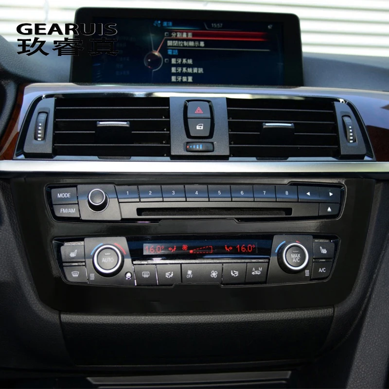 

Стайлинг автомобиля, внутренняя отделка для BMW F30 F34 3gt 3 4 серии, аксессуары, автомобильная консоль, CD панель, рамка, Чехлы, наклейки, украшение автомобиля