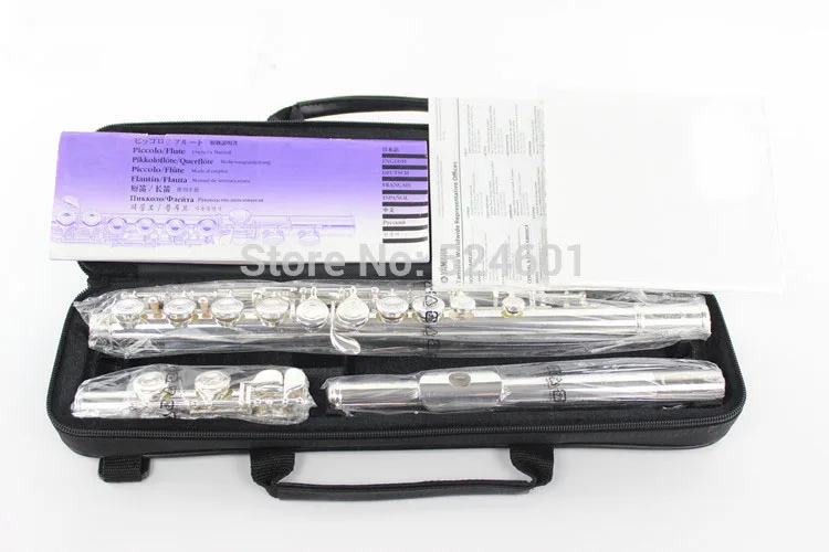

Flute Instruments 211 SL C Tune 16 Hole Obturator E Key Nickel Plated Flute Silver Plated C Flute Classic Music With Case