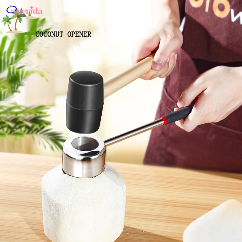Long Handle Coconut Shell Opener Food Grade Kitchen Drill Fruit Opening 