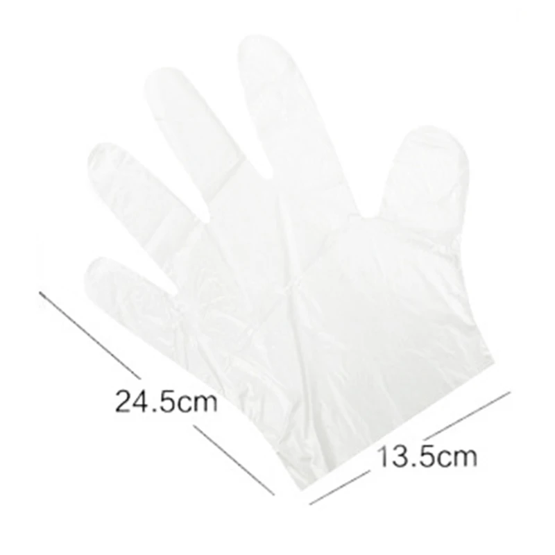 100/Set Hot Sale Disposable PE Garden Home Restaurant BBQ Plastic Multifuction Gloves E2S перчатки одноразовые Gants Jetabl