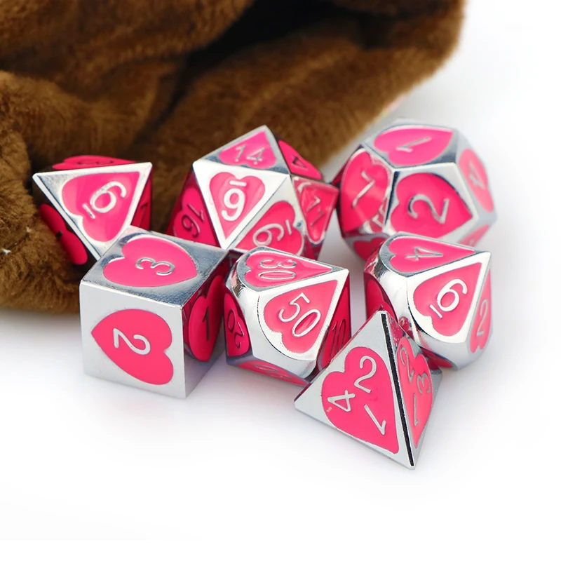 Игральные кости Dnd набор металлических костей многогранные d20 с сумкой|Кубики| |
