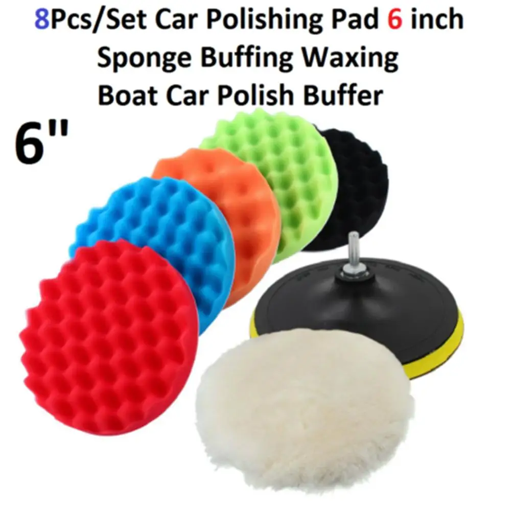 Esponja de Polimento Enceramento Polimento - Set Tampão Carro Polonês Novo Pad 8 Pçs 10 Automóveis e motos