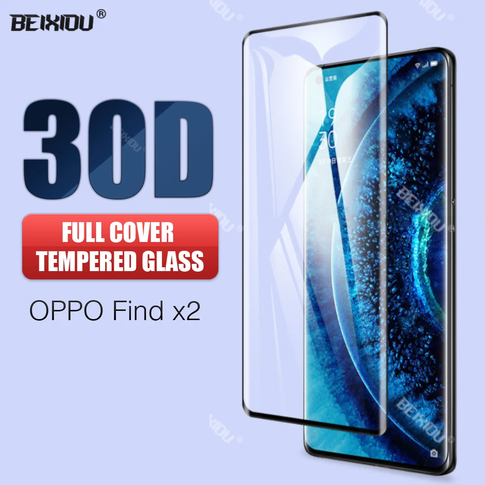 30D Curved Tempered Glass For OPPO Find x2 Screen Protector Anti Glare Curved Glass OPPO Find x2 Neo